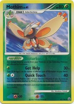 Pokemon Card - D&P: Majestic Dawn 42/100 - MOTHIM (reverse holo)