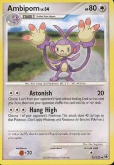 Pokemon Card - D&P: Majestic Dawn 35/100 - AMBIPOM (uncommon)