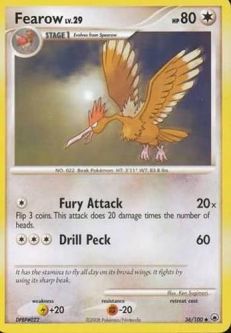 Pokemon Card - D&P: Majestic Dawn 36/100 - FEAROW (uncommon)