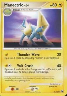 Pokemon Card - D&P: Majestic Dawn 40/100 - MANECTRIC (uncommon)