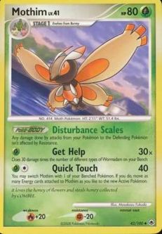 Pokemon Card - D&P: Majestic Dawn 42/100 - MOTHIM (uncommon)