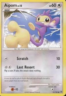 Pokemon Card - D&P: Majestic Dawn 51/100 - AIPOM (uncommon)