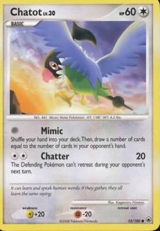 Pokemon Card - D&P: Majestic Dawn 55/100 - CHATOT (uncommon)