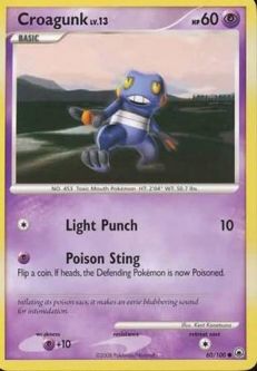 Pokemon Card - D&P: Majestic Dawn 60/100 - CROAGUNK (uncommon)