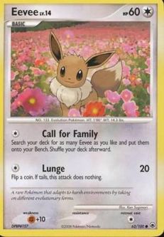 Pokemon Card - D&P: Majestic Dawn 62/100 - EEVEE (uncommon)