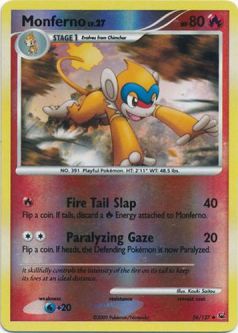 Pokemon Card - Platinum 56/127 - MONFERNO Lv.27 (reverse holo)