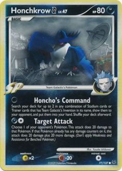 Pokemon Card - Platinum 77/127 - HONCHKROW G Lv.47 (reverse holo)