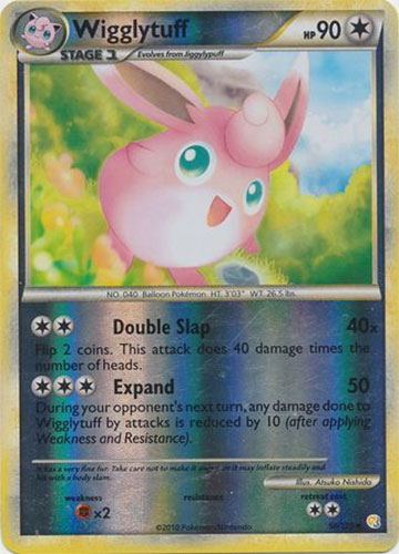 Pokemon Card - Heart Gold Soul Silver 56/123 - WIGGLYTUFF (reverse holo)