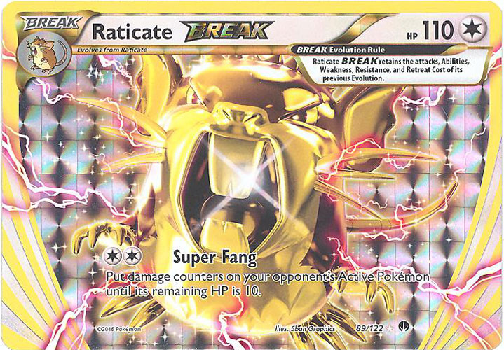 Pokemon Card - XY: BREAKpoint 89/122 - RATICATE BREAK (holo-foil)