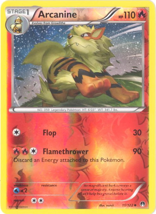 Pokemon Card - XY: BREAKpoint 11/122 - ARCANINE (reverse holo)