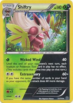 Pokemon Card - XY: Steam Siege 11/114 - SHIFTRY (ALTERNATE holo-foil promo)