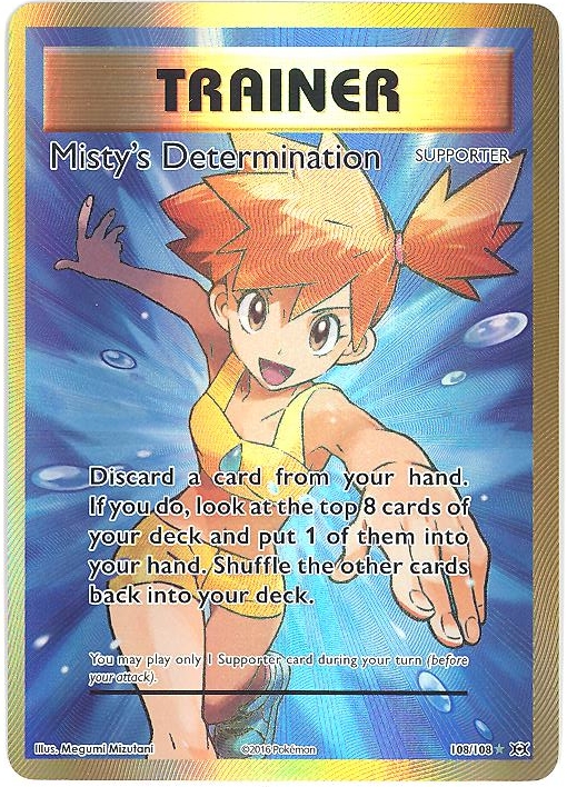 Pokemon Card - XY: Evolutions 108/108 - MISTY'S DETERMINATION (full art holo-foil)