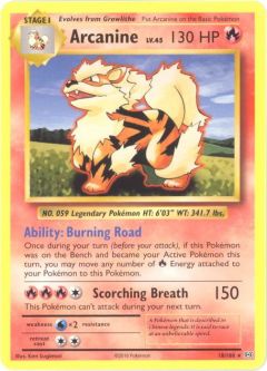 Pokemon Card - XY: Evolutions 18/108 - ARCANINE (rare)