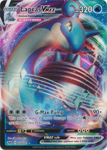 Pokemon Card - Sword & Shield 050/202 - LAPRAS VMAX (ultra rare holo)