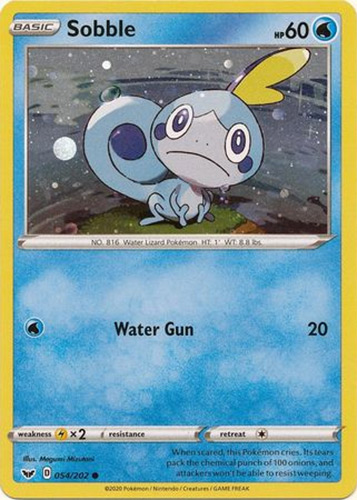 Pokemon Card - Sword & Shield 054/202 - SOBBLE (COSMOS holo-foil promo)