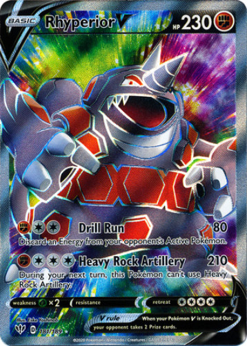 Pokemon Card - Darkness Ablaze 181/189 - RHYPERIOR V (Full Art) (ultra rare  holo)