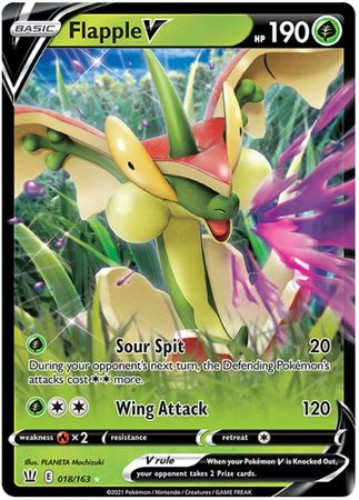 Pokemon Card - S&S: Battle Styles 018/163 - FLAPPLE V (ultra rare holo)