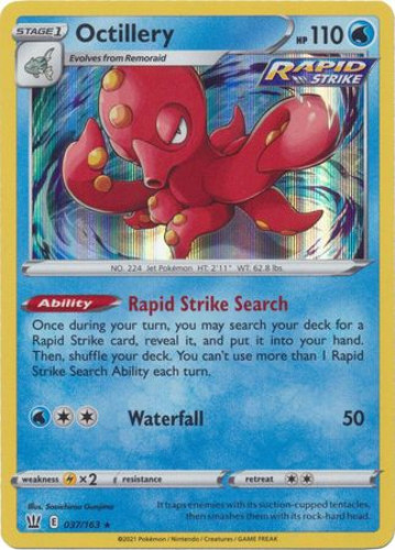 Pokemon Card - Battle Styles 037/163 - OCTILLERY (holo-foil ...