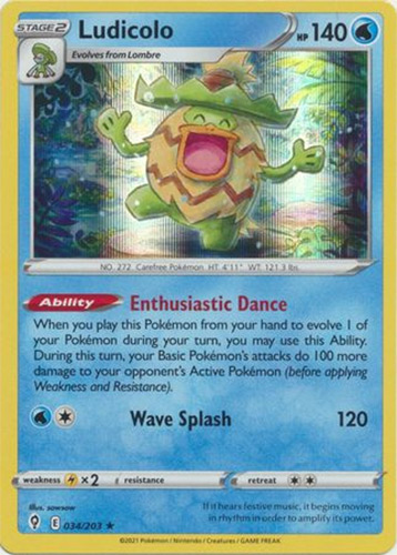 Pokemon Card - Evolving Skies 034/203 - LUDICOLO (holo-foil