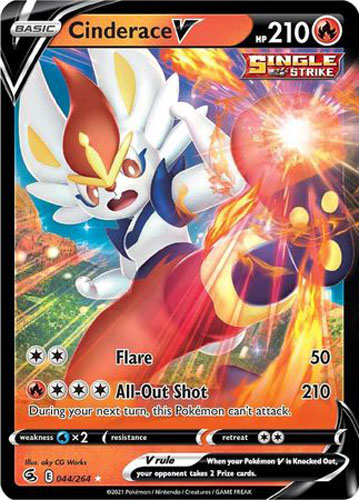 Pokemon Card - S&S: Fusion Strike 044/264 - CINDERACE V (holo-foil)