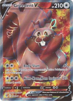 Pokemon Card - S&S: Fusion Strike 256/264 - GREEDENT V (holo-foil)