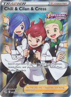 Pokemon Card - S&S: Fusion Strike 258/264 - CHILI & CILAN & CRESS (holo-foil)