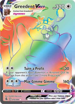 Pokemon Card - S&S: Fusion Strike 272/264 - GREEDENT VMAX (secret rare)