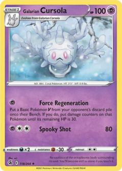 Pokemon Card - S&S: Fusion Strike 118/264 - GALARIAN CURSOLA (rare)