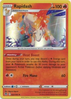 Pokemon Card - S&S: Silver Tempest 022/195 - RAPIDASH (holo-foil)