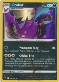 Pokemon Card - S&S: Silver Tempest 105/195 - CROBAT (holo-foil)