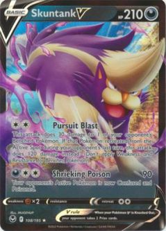 Pokemon Card - S&S: Silver Tempest 108/195 - SKUNTANK V (holo-foil)