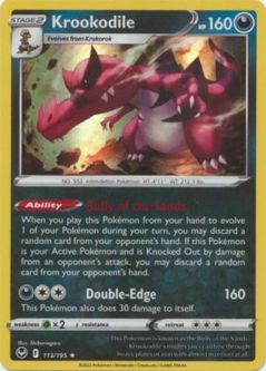 Pokemon Card - S&S: Silver Tempest 113/195 - KROOKODILE (holo-foil)