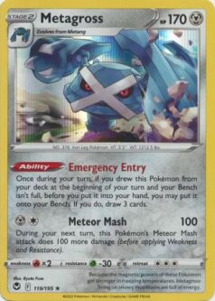 Pokemon Card - S&S: Silver Tempest 119/195 - METAGROSS (holo-foil)