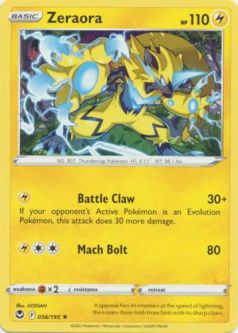 Pokemon Card - S&S: Silver Tempest 056/195 - ZERAORA (rare)