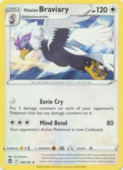 Pokemon Card - S&S: Silver Tempest 149/195 - HISUIAN BRAVIARY (rare)