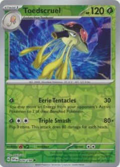 Pokemon Card - Scarlet & Violet 026/198 - TOEDSCRUEL (reverse holo)