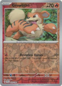 Pokemon Card - Scarlet & Violet 030/198 - GROWLITHE (reverse holo)