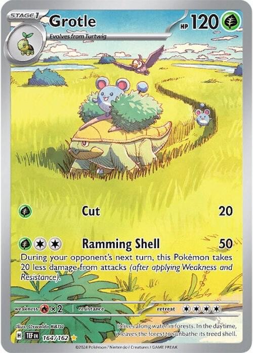 Pokemon Card - S&V: Temporal Forces 164/162 - GROTLE (Illustration Rare)