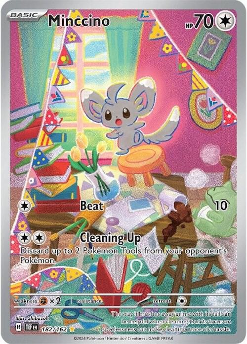 Pokemon Card - S&V: Temporal Forces 182/162 - MINCCINO (Illustration Rare)