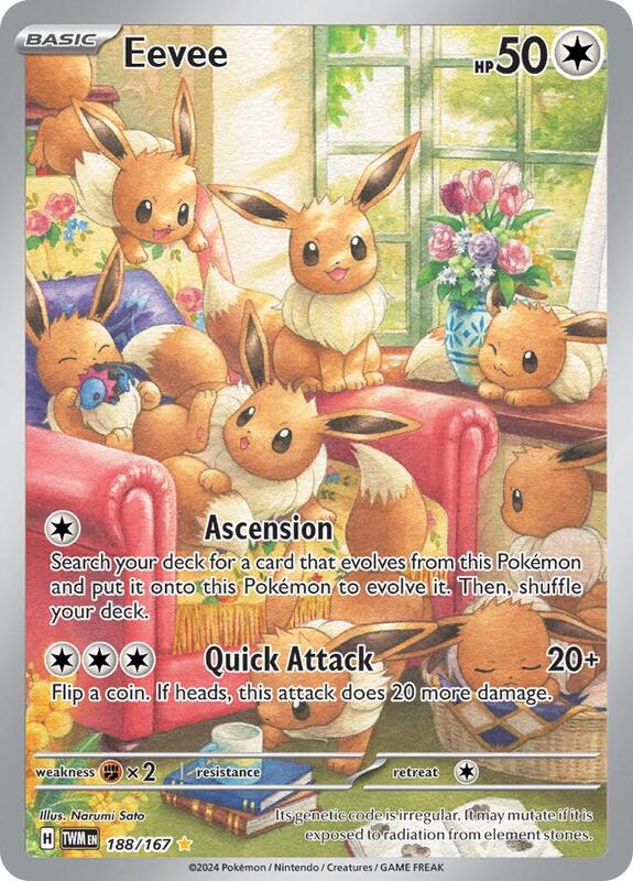 Pokemon Card - S&V: Twilight Masquerade 188/167 - EEVEE (Illustration Rare)