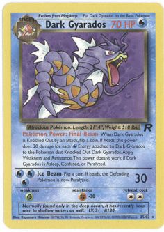 Pokemon Card - Team Rocket 25/82 - DARK GYARADOS (rare) *Played*