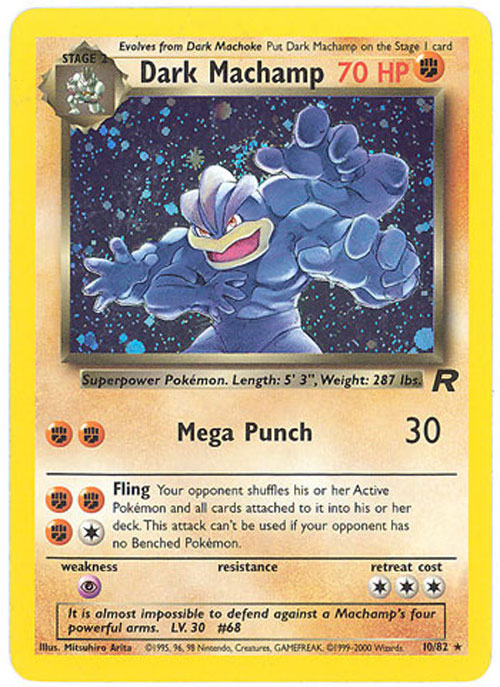 Pokemon Card - Team Rocket 10/82 - DARK MACHAMP (holo-foil)