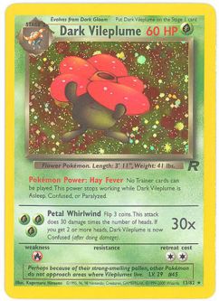 Pokemon Card - Team Rocket 13/82 - DARK VILEPLUME (holo-foil) *Played*