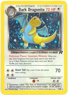 Pokemon Card - Team Rocket 5/82 - DARK DRAGONITE (holo-foil) *Played*