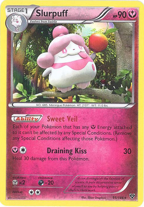 Pokemon Card - XY 95/146 - SLURPUFF (holo-foil): BBToyStore.com - Toys ...