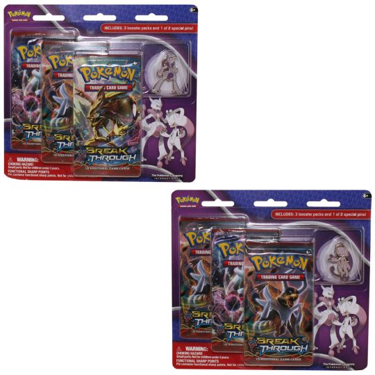 Pokemon Cards Xy Blister 3 Packs With Pin Mega Mewtwo Set Of 2 Xy