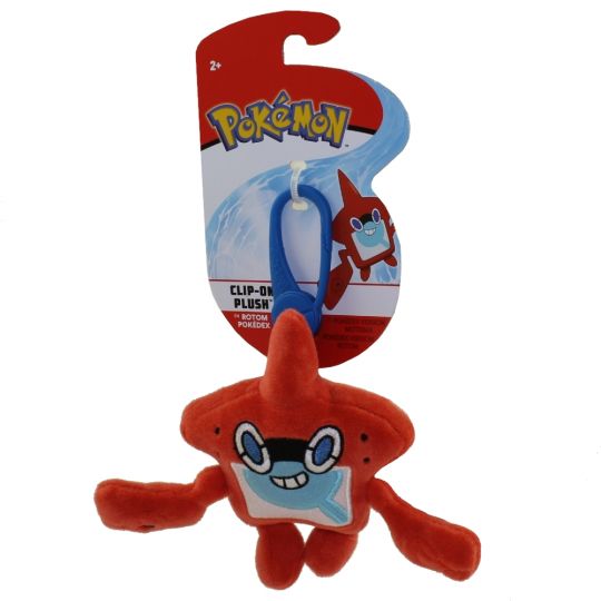 Wicked Cool Toys Pokemon Plush Clip Ons S1 Rotom Pokedex 4 Inch - 