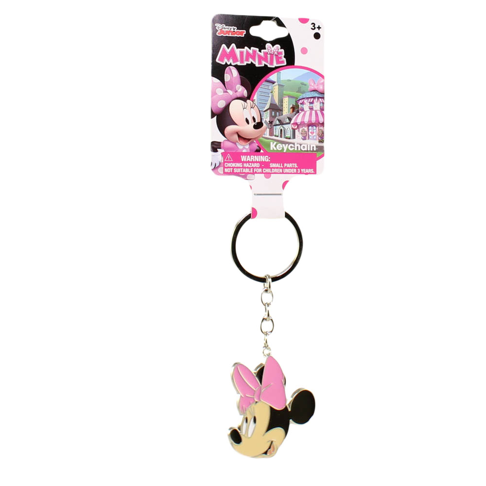 Disney Parks Minnie Mouse Ear Gold Crystal Rhinestone Red Bow Keychain