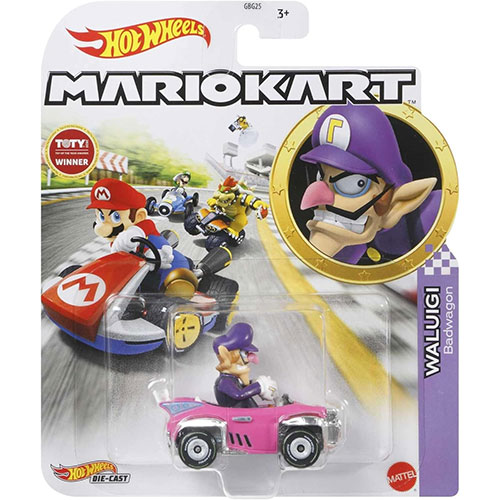 Mattel - Hot Wheels Die-Cast Car - Mario Kart Nintendo Collection - WALUIGI (Badwagon)[GJH54]