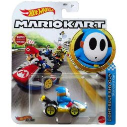 Mattel - Hot Wheels Car - Mario Kart Nintendo Collection - LIGHT-BLUE SHY GUY (Standard Kart) GRN21